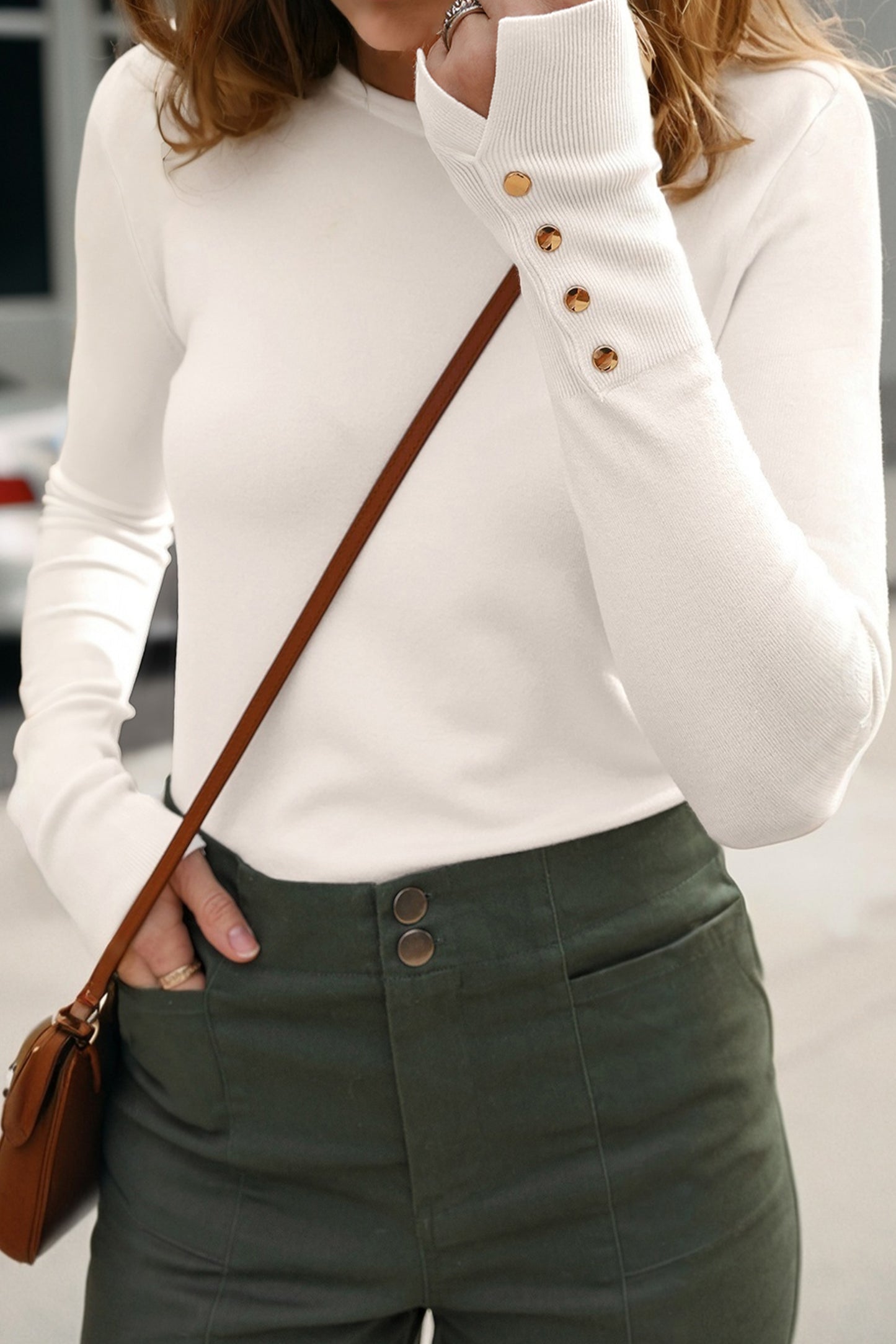 White Slim Sweater For Women Stylish Fit