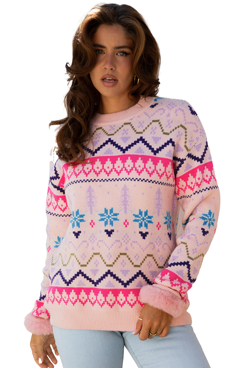 Multicolour Ethnic Christmas Sweater