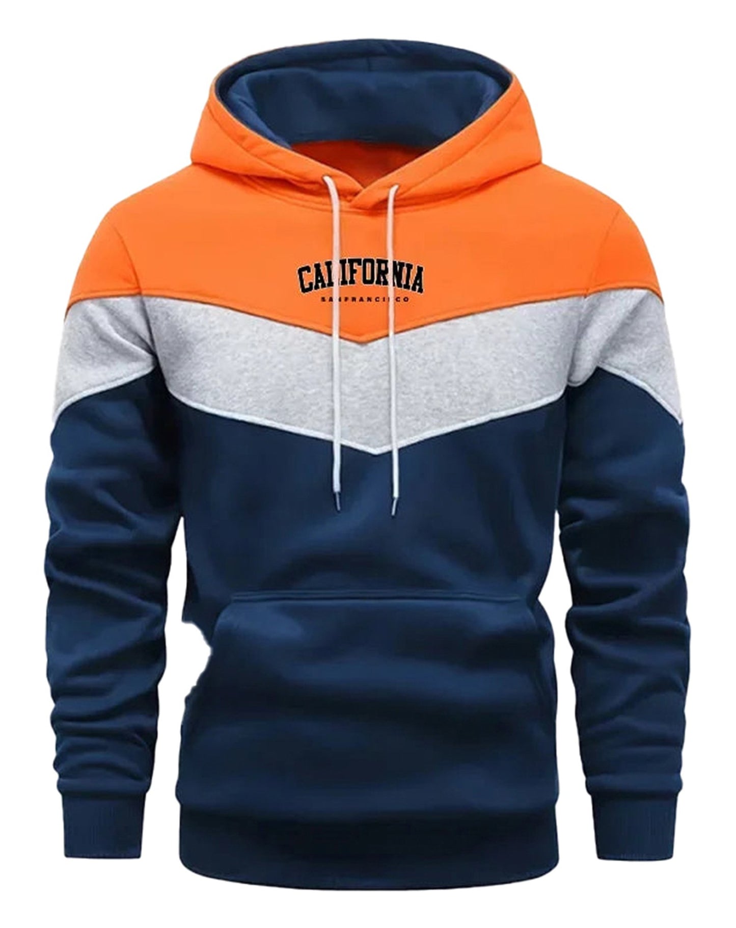 Comfortable men's tricolor hoodie featuring California graphic and a stylish design