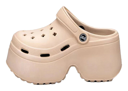 LuckeLadybug women's platform wedge sandals in beige with a stylish design and comfortable fit