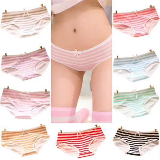 Cute Cotton Striped Panties For Women