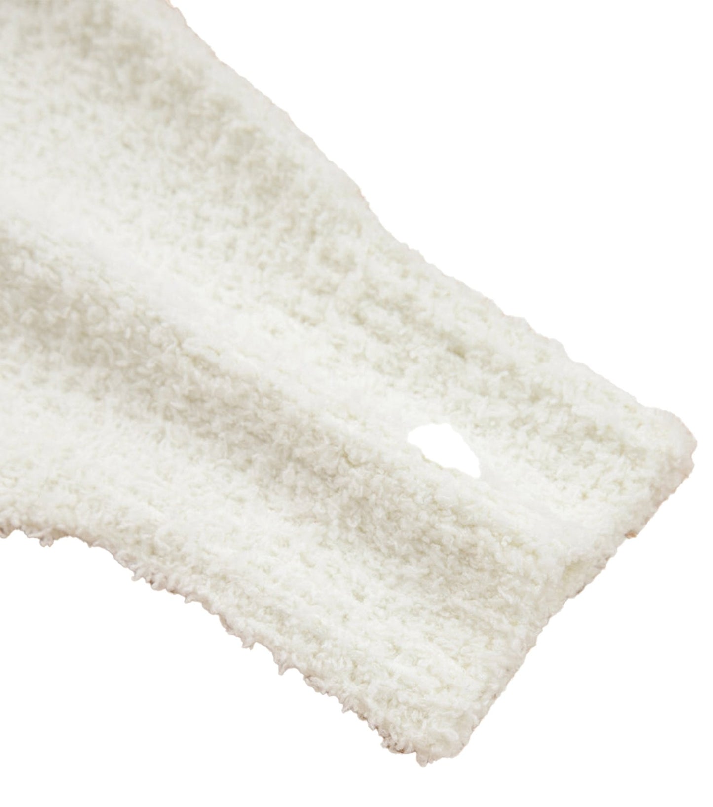 White Popcorn Sweater With Hood