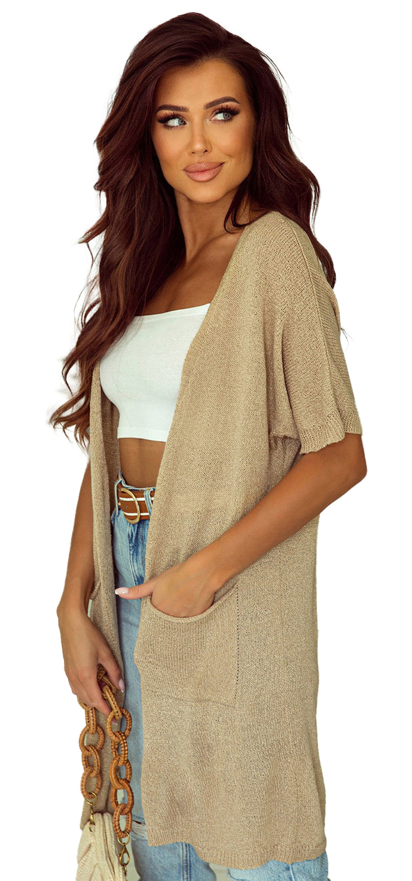 Black Dolman Sleeve Cardigan For Trendy Style