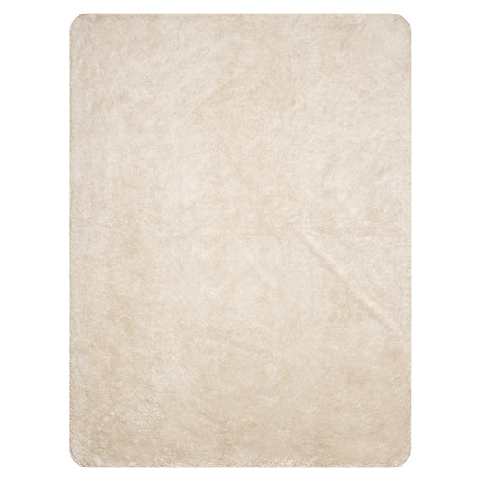 LuckeLadybug Sherpa Blanket in beige with soft texture for cozy diamond pattern bedding