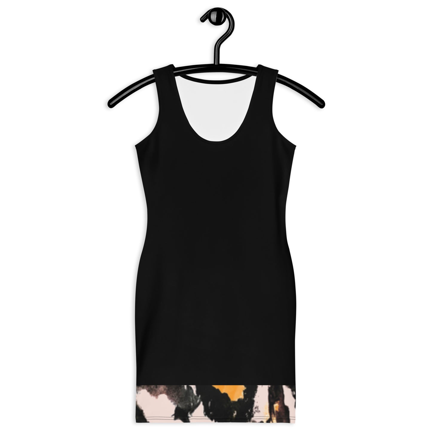 Elegant fitted black dress bodycon style by LuckeLadybug with sleeveless design and scoop neckline