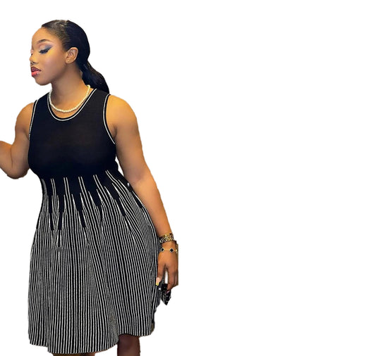 LuckeLadybug LLC elegant Y2K mini dress for women with a stylish striped design and flattering fit