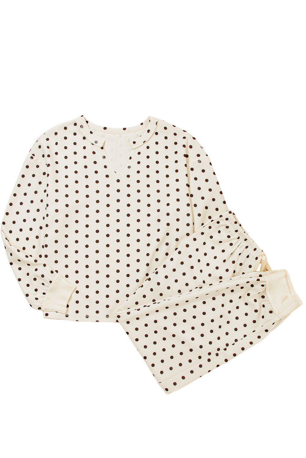 White Polka Dot Lounge Set For Comfort