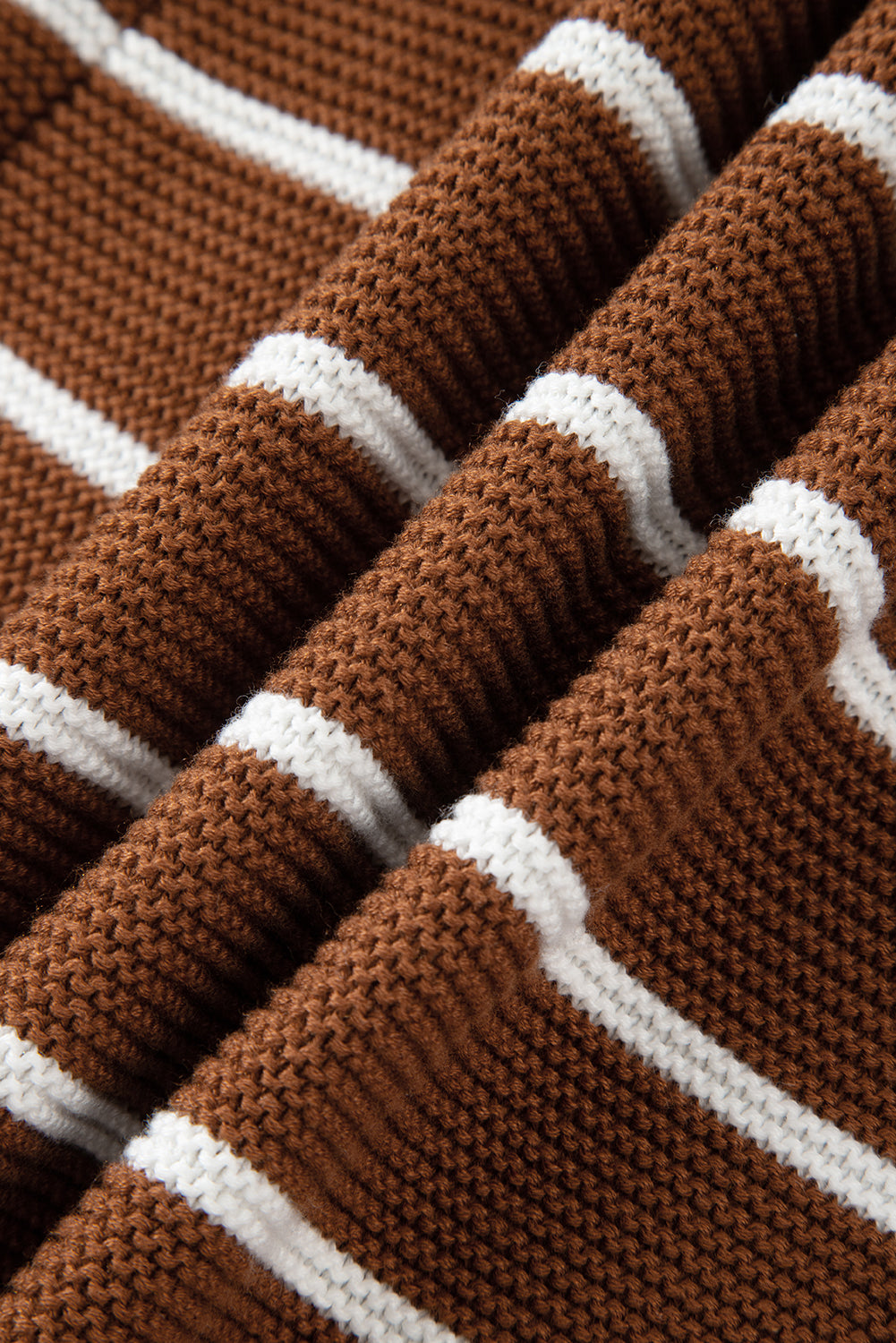 Chestnut Striped Tie Front Cardigan
