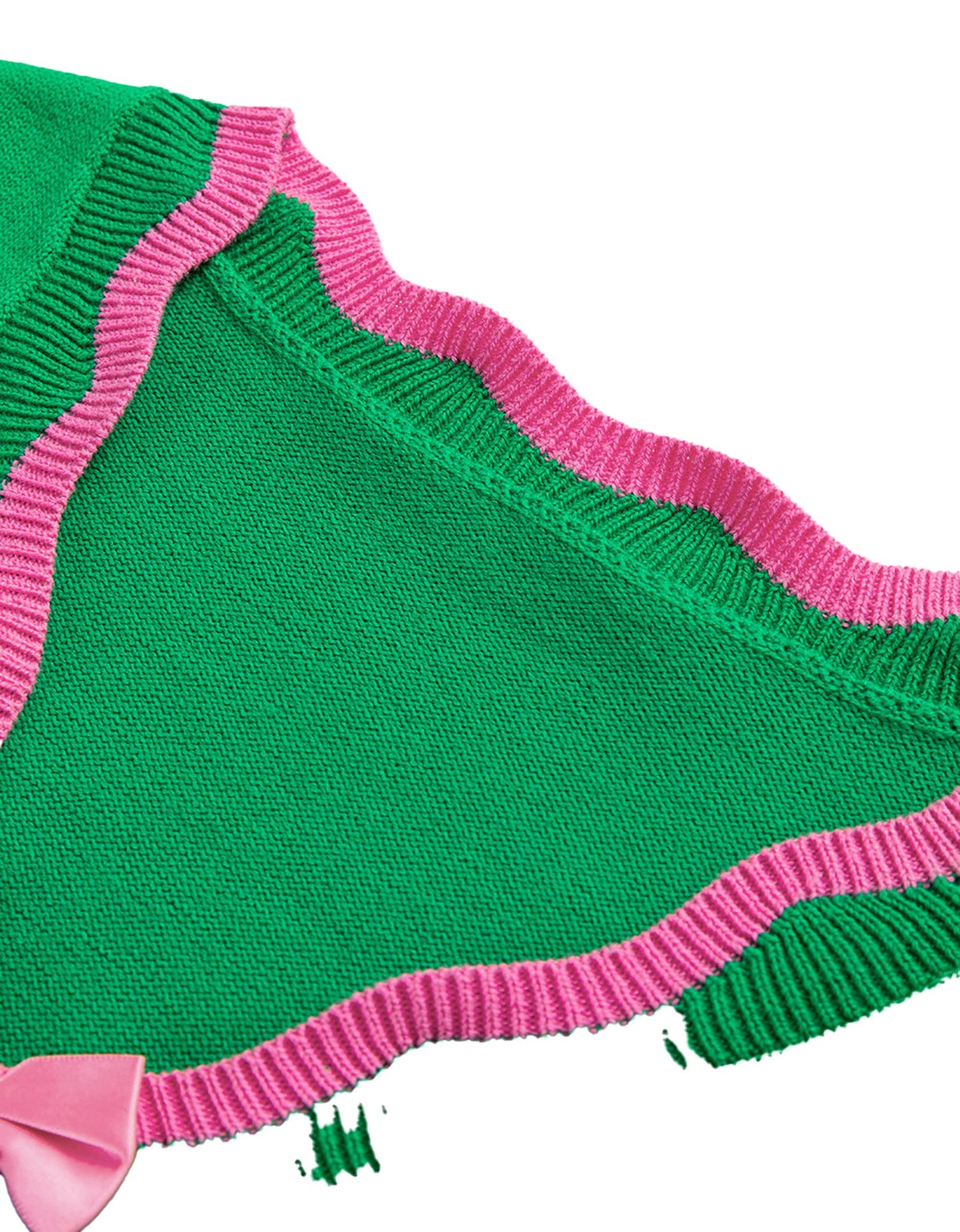 Green Stripe Bow Sweater Cardigan