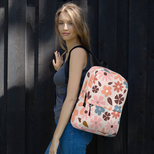 LuckeLadybug floral backpack for women with colorful flower patterns, perfect for everyday use
