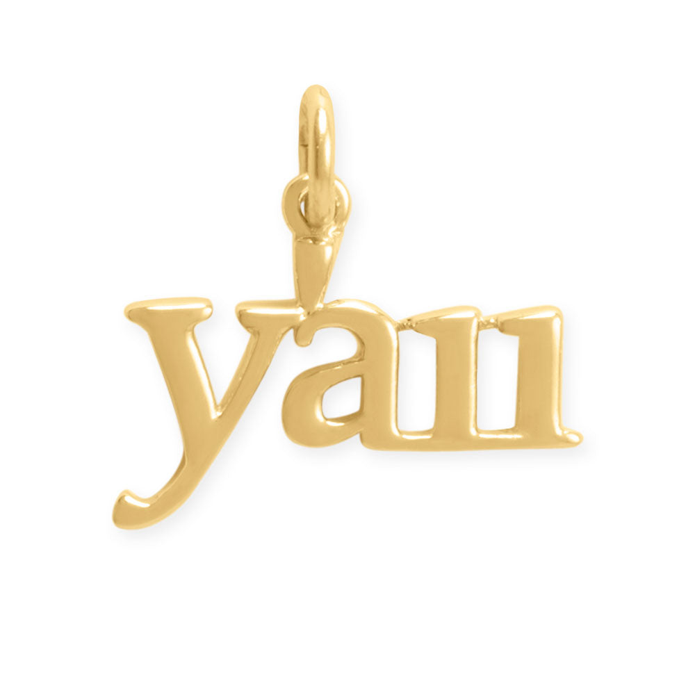 Y'all gold charm from LuckeLadybug LLC, featuring a sleek design for stylish accessories