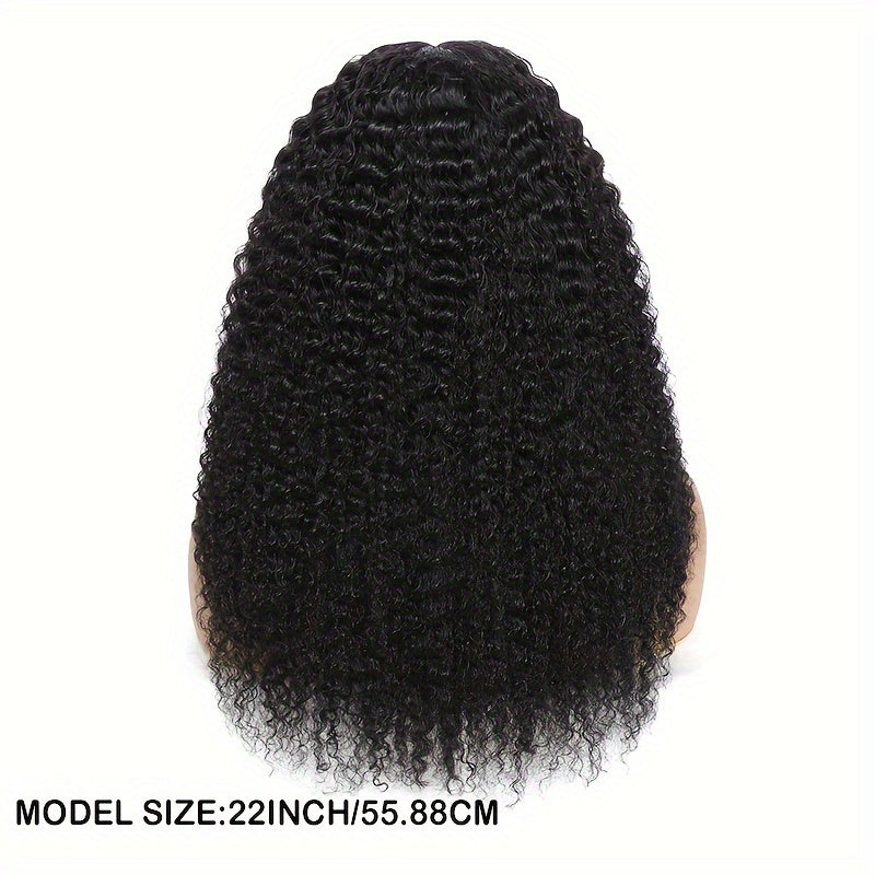 Kinky curly human hair wig in 22 inches, perfect for natural-looking hairstyles