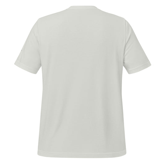 Back view of LuckeLadybug plain white t-shirt for men without ladybug print shirt men design