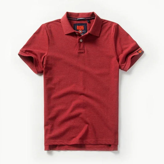 LuckeLadybug men's cotton polo shirts in rich red color, perfect for casual or smart outfits