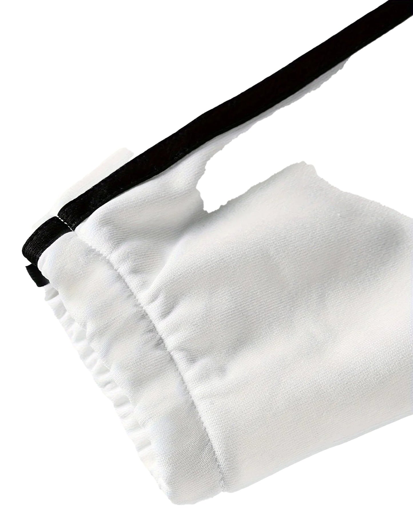 Close-up of LuckeLadybug men's sports hoodie showcasing the black trim detail on the cuff