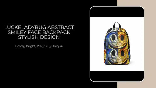 LuckeLadybug Abstract Smiley Face Backpack Stylish Design by@Outfy
