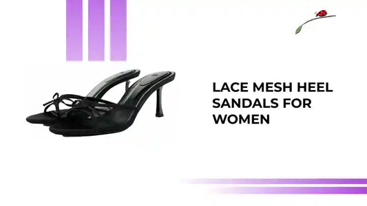 Lace Mesh Heel Sandals For Women by@Outfy