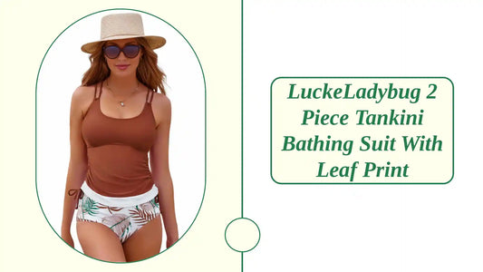 LuckeLadybug 2 Piece Tankini Bathing Suit with Leaf Print by@Outfy