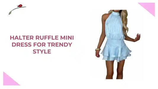 Halter Ruffle Mini Dress For Trendy Style by@Outfy