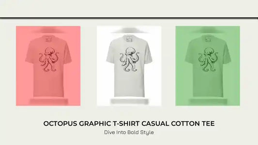 Octopus Graphic T-Shirt Casual Cotton Tee by@Outfy