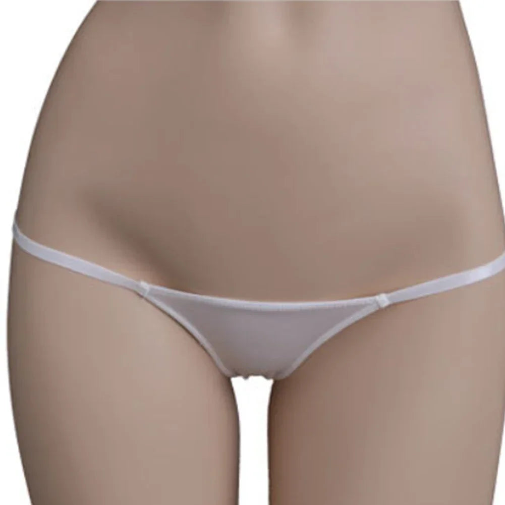 LuckeLadybug LLC sexy low waist thongs for women in sheer white fabric for a stylish look