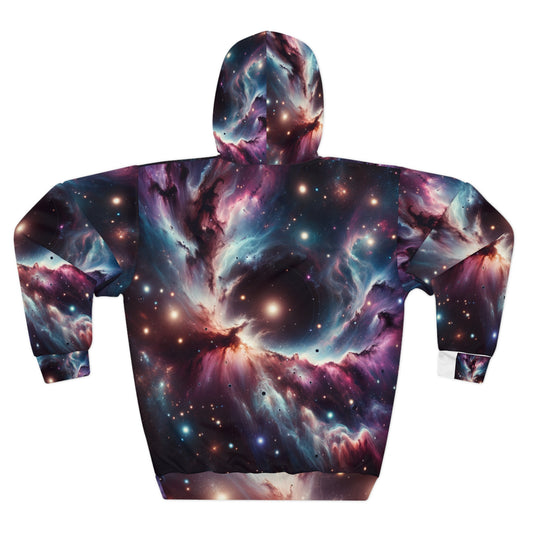 LuckeLadybug space themed sweatshirt for men with vibrant galaxy and star nebula design hoodie