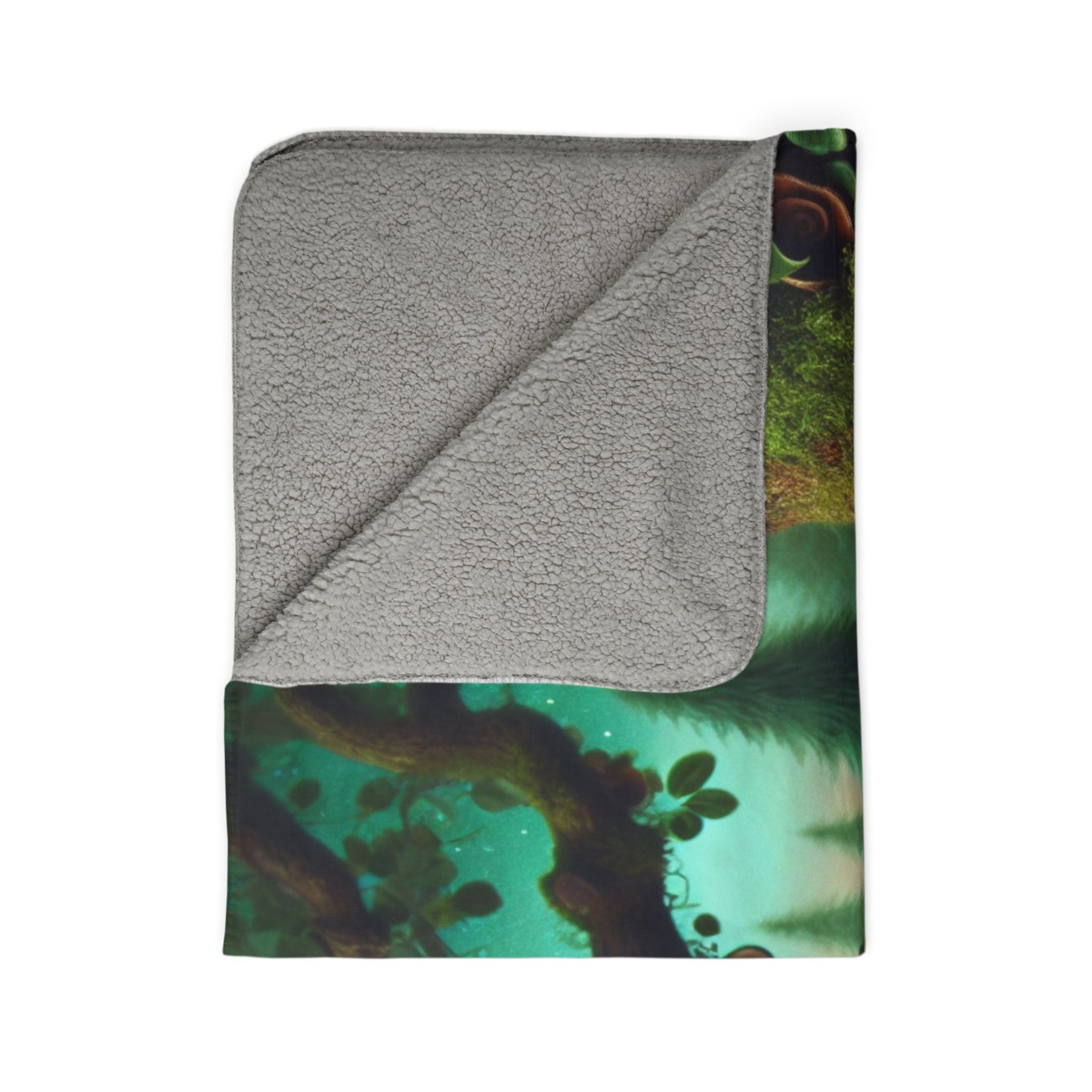 LuckeLadybug sherpa blanket with colorful forest gnome design perfect unique gnome decor gift