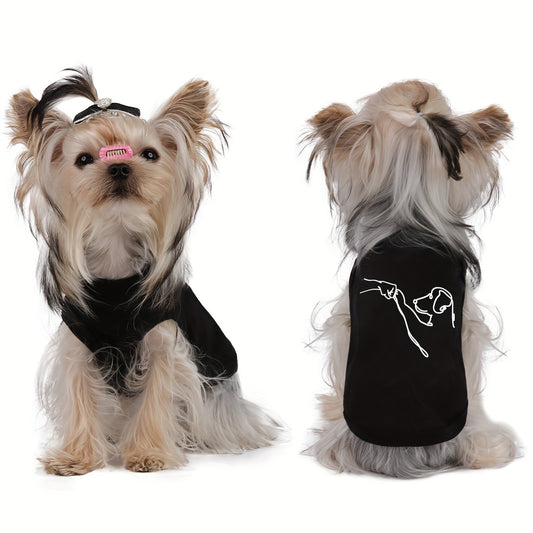 Urban dog shirts for small to large breeds in black with stylish graphic design on back