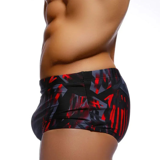 LuckeLadybug Brazilian men's swimwear in black and red with a sleek, fitted design for comfort