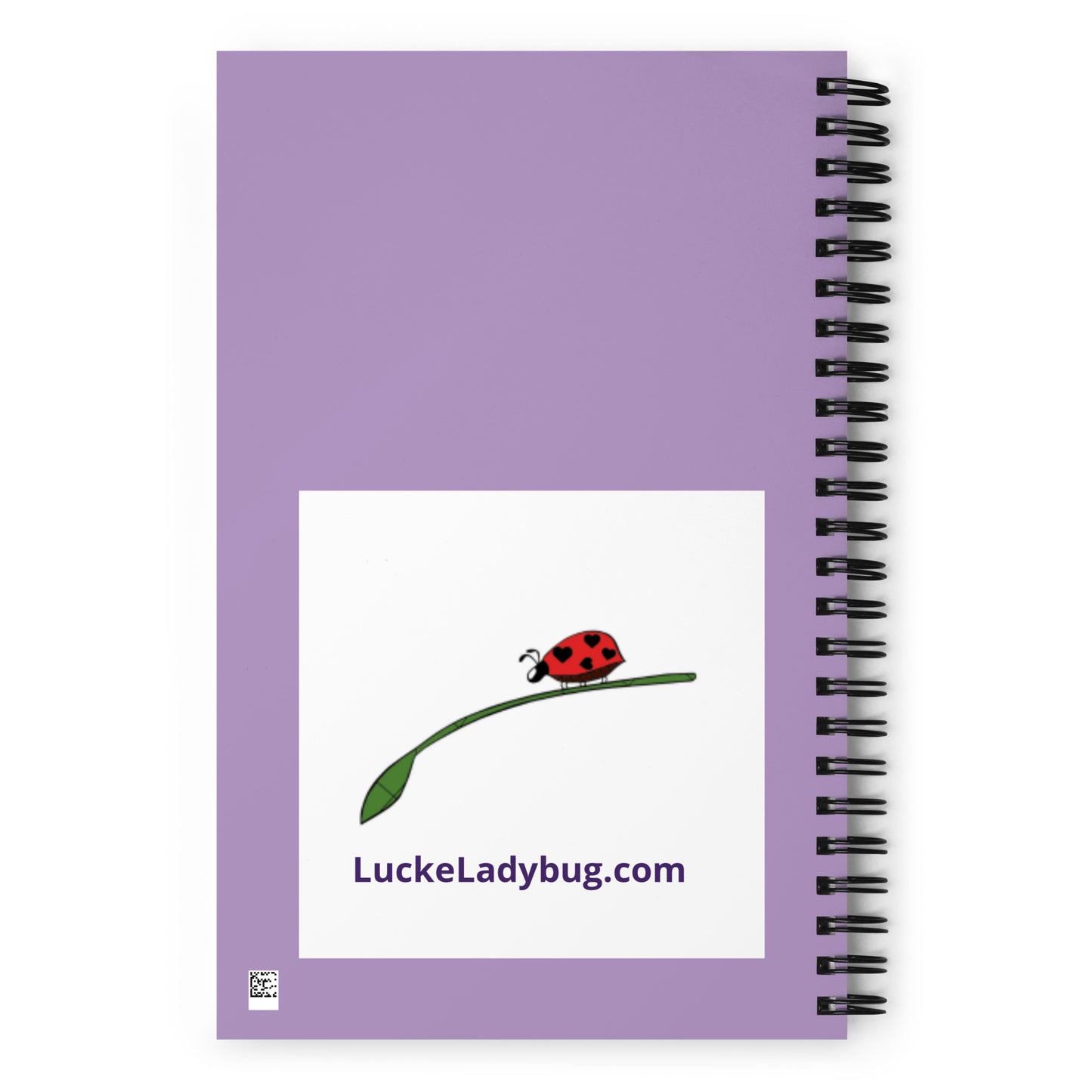 LuckeLadybug wildflower spiral notebook with purple cover and ladybug graphic on front