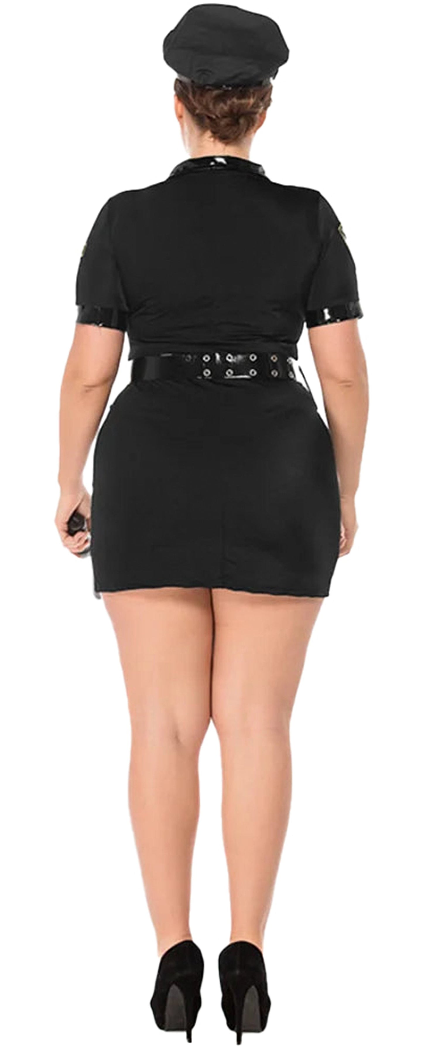 Women's police costume from LuckeLadybug LLC featuring a fitted design and matching cap