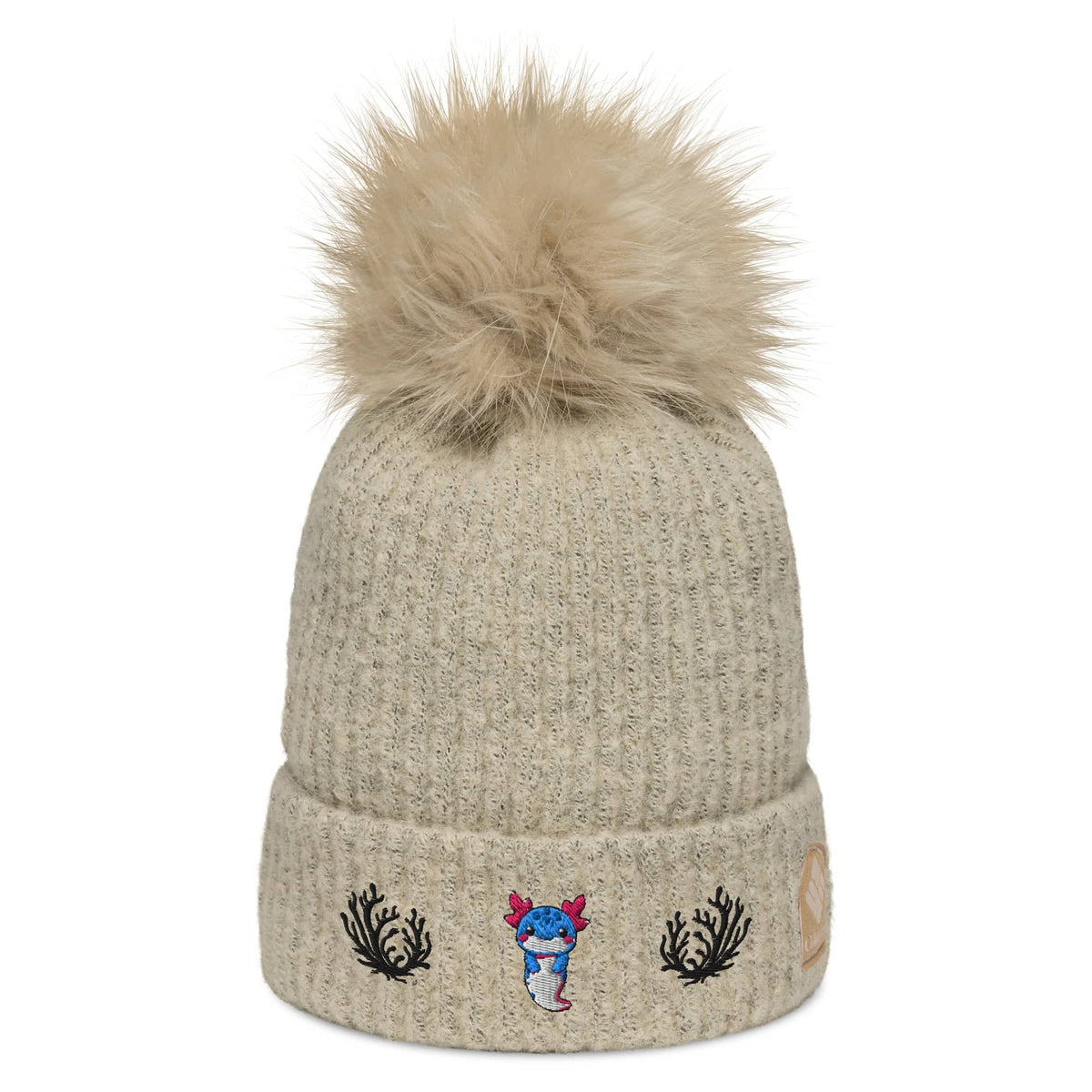 Luckeladybug Adorable Axolotl Winter Hat Pom Pom Beanie with soft texture and cute design