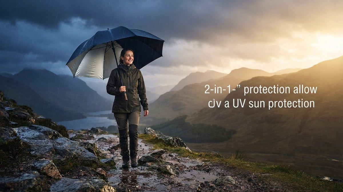 The Ultimate 2-in-1 Umbrella: Defend Against Sun, Rain, and Wind