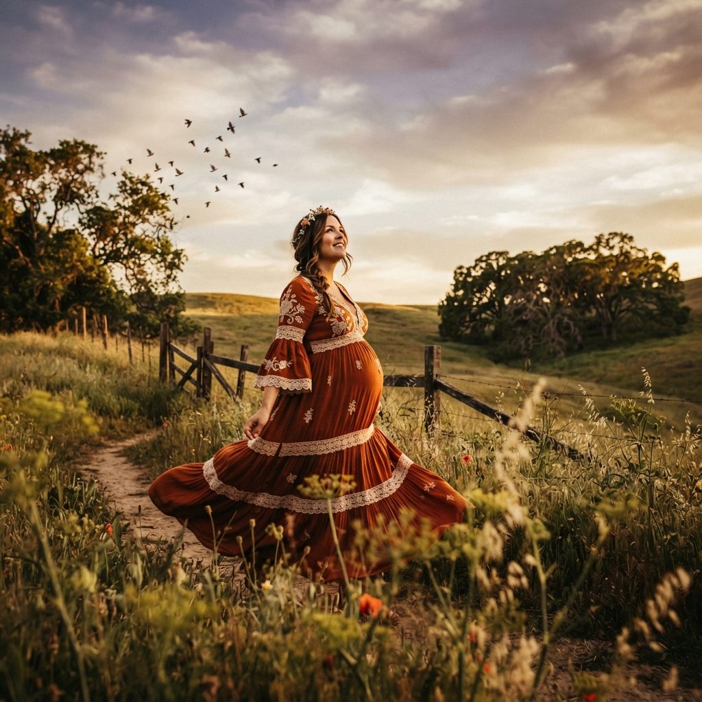 Dresses: Choosing the Perfect Bohemian Maternity Dress for Pregnancy Photo Shoot Sessions