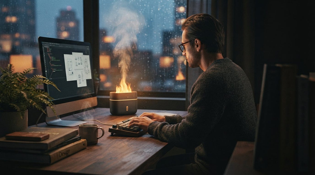 How a Desktop Flame Humidifier Can Transform Your Home Workspace