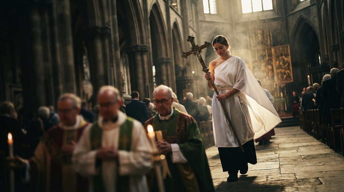 The History and Significance of Liturgical Vestments and the One-Shoulder Dress in Worship