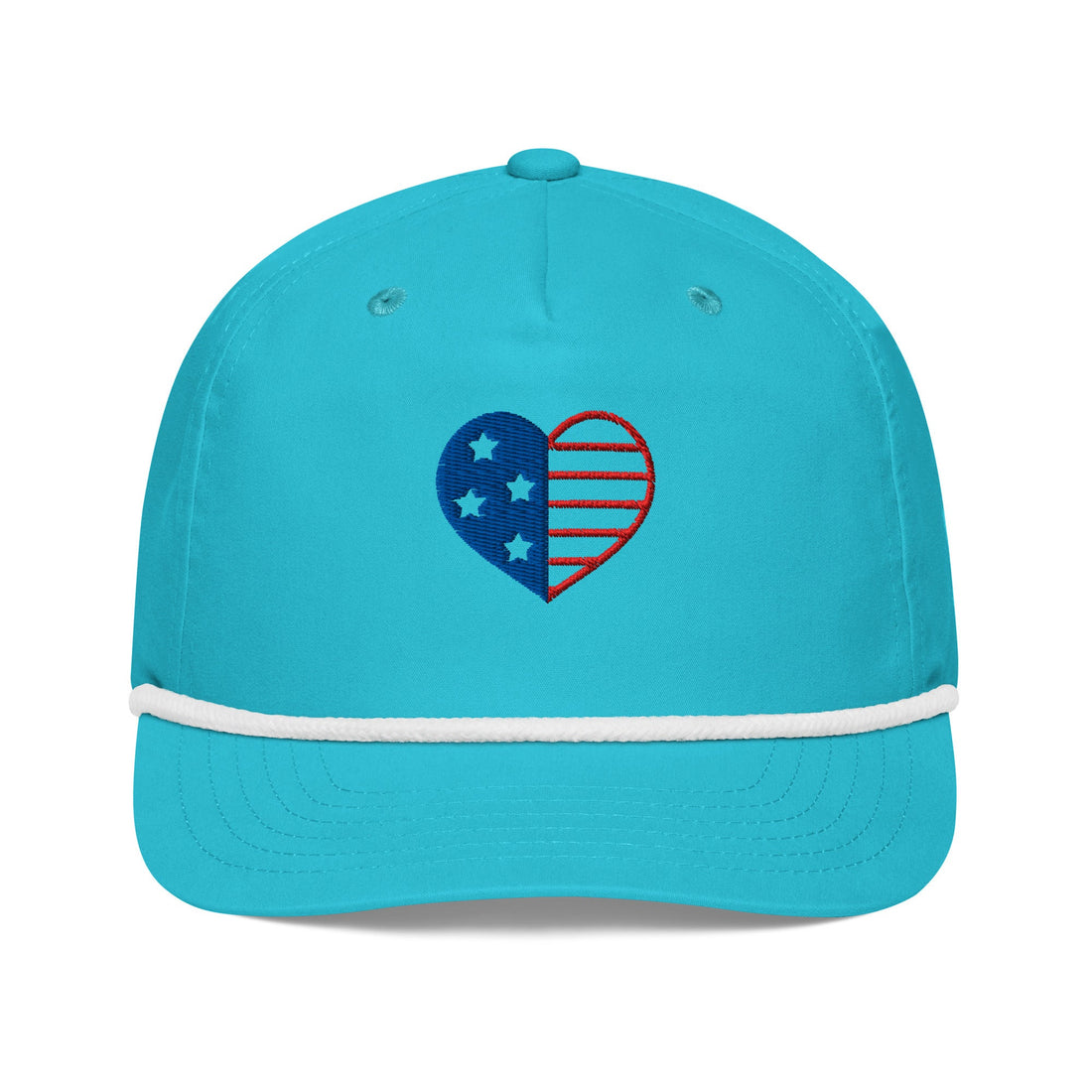 Women'S Golf Rope Cap | Heart Flag Design In Patriotic Colors