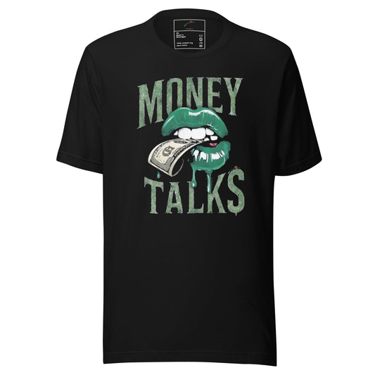 Money Talks Graphic Tee Trendy Black T-Shirt