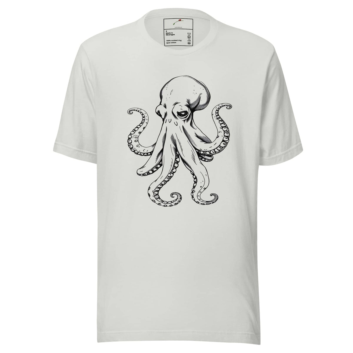 Octopus Graphic T-Shirt Casual Cotton Tee featuring a unique octopus design on a white background