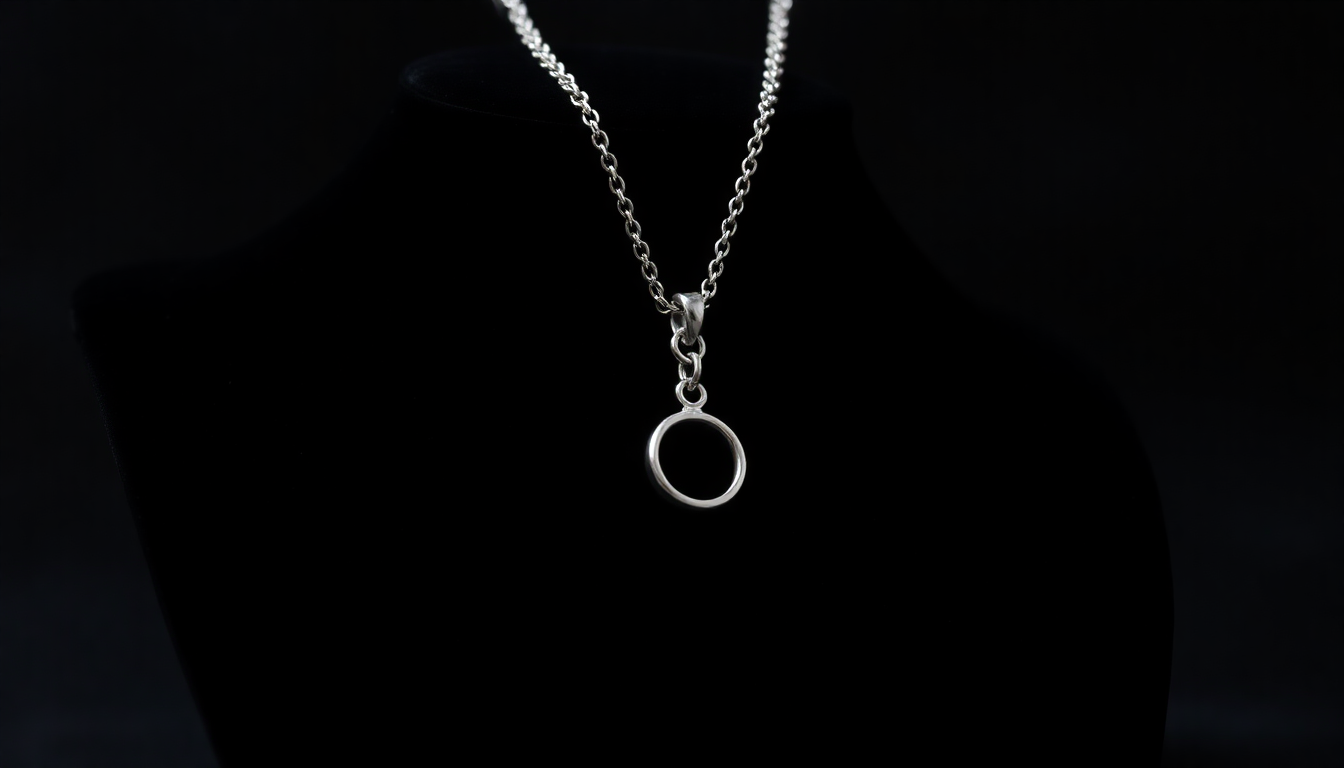 Minimalist silver necklace featuring a small circular pendant showcasing the best fashion jewelry trends 2024