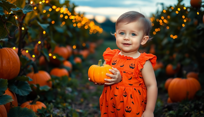 Embrace the Spooky Season with Our Orange Halloween Ruffle Boy Bubble