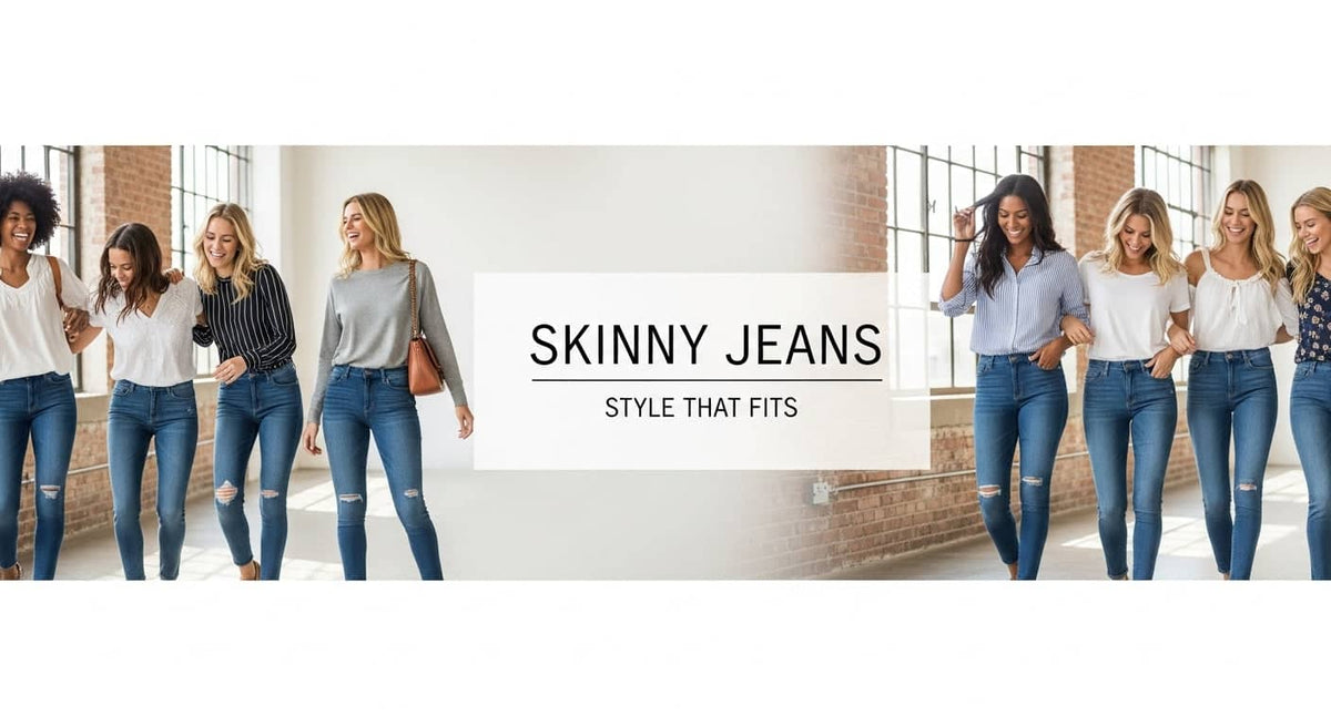 Womens Skinny Jeans Collection Showcasing Stylish Fits and Casual Displays on Diverse Models