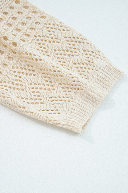 Smoke Gray Knit Open Front Cardigan