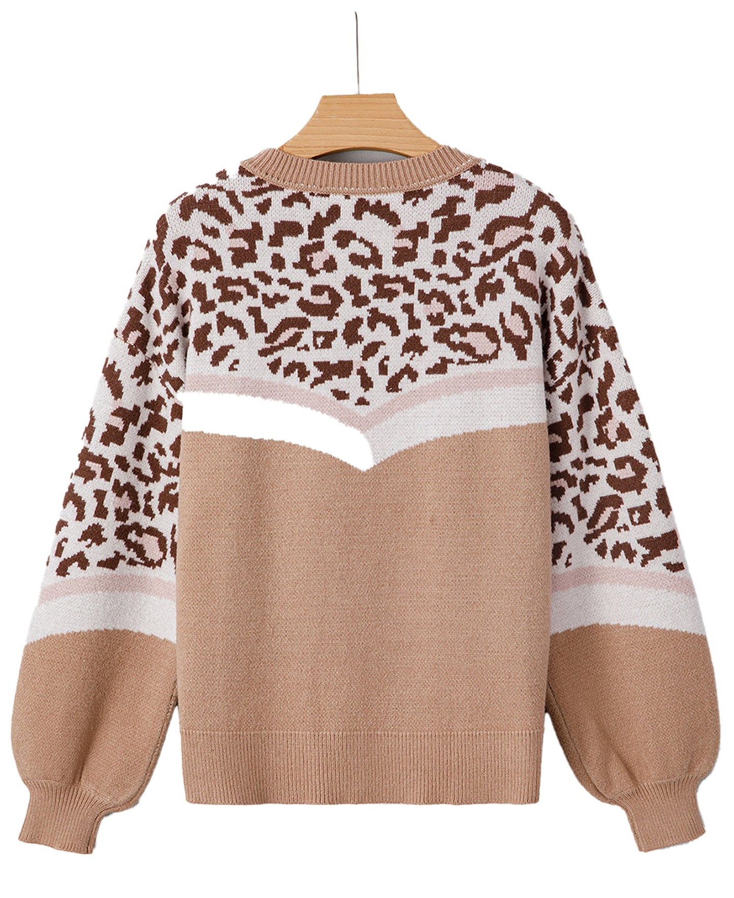 Leopard Print Color Block Sweater