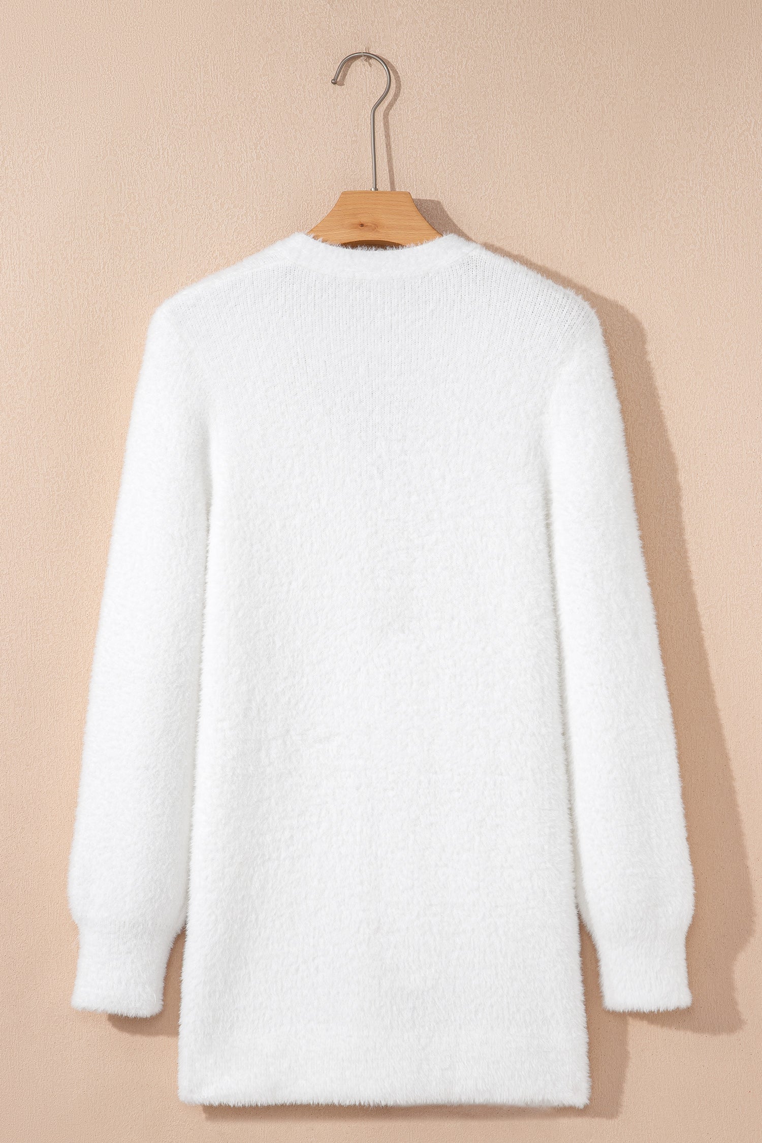 Dear-Lover Smoke Gray Fuzzy Cardigan For Cozy Style