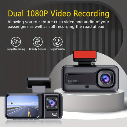Dual Lens Dash Cam For Car Full Hd 1080p