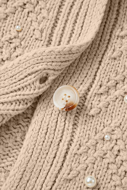 Pearl Embellished Cardigan For Stylish Comfort