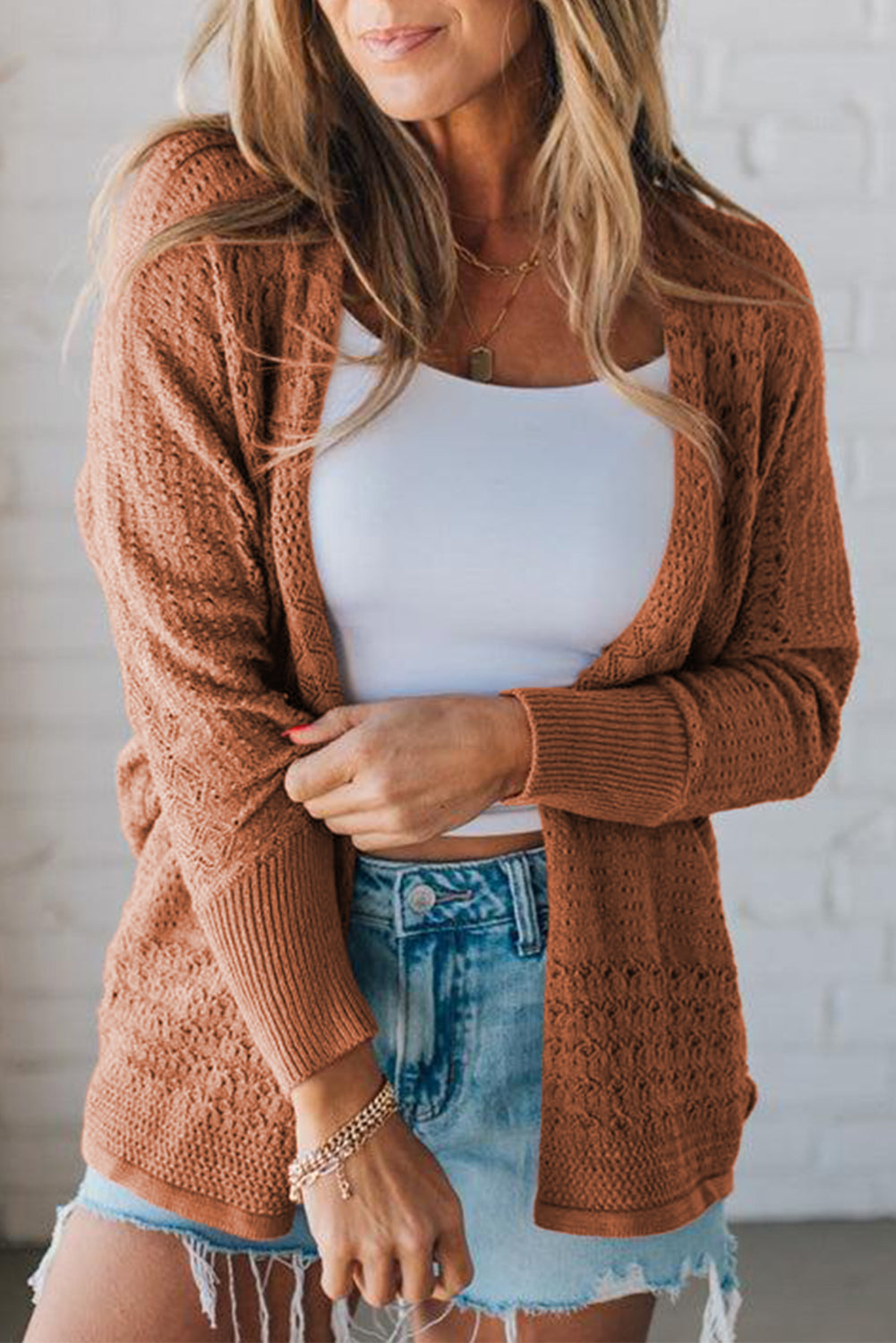 Open Front Knit Cardigan For Effortless Style