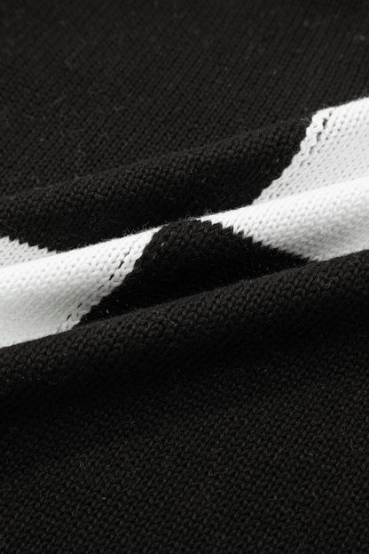 Black Checkered Cardigan For Trendy Style