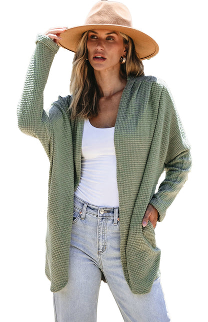 Laurel Green Waffle Knit Cardigan